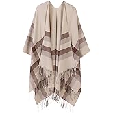 Mommy Jennie Women's Shawl Wraps Open Front Poncho Sweater Cape Cardigan with Tassel Winter Travel Scarf