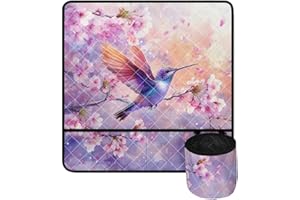Kathyboom Sewing Machine Mat for Table Pink Hummingbird And Purple Hummingbird Muffling Dust Resistant Sew Machine Mat Home Decoration Machine Washable