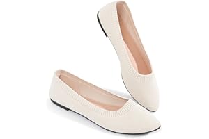 BABUDOG Women's Mesh Flats Shoes Pointed-Toe Dress Shoes for Women Black Flats Shoes Comfortable Memory Foam Flats Shoes