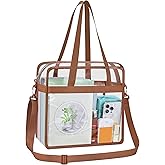 USPECLARE Clear Tote Bag for Stadium Events, 12x6x12 Transparent Stadium Bag for Work, Sports Games,Gym，Concerts