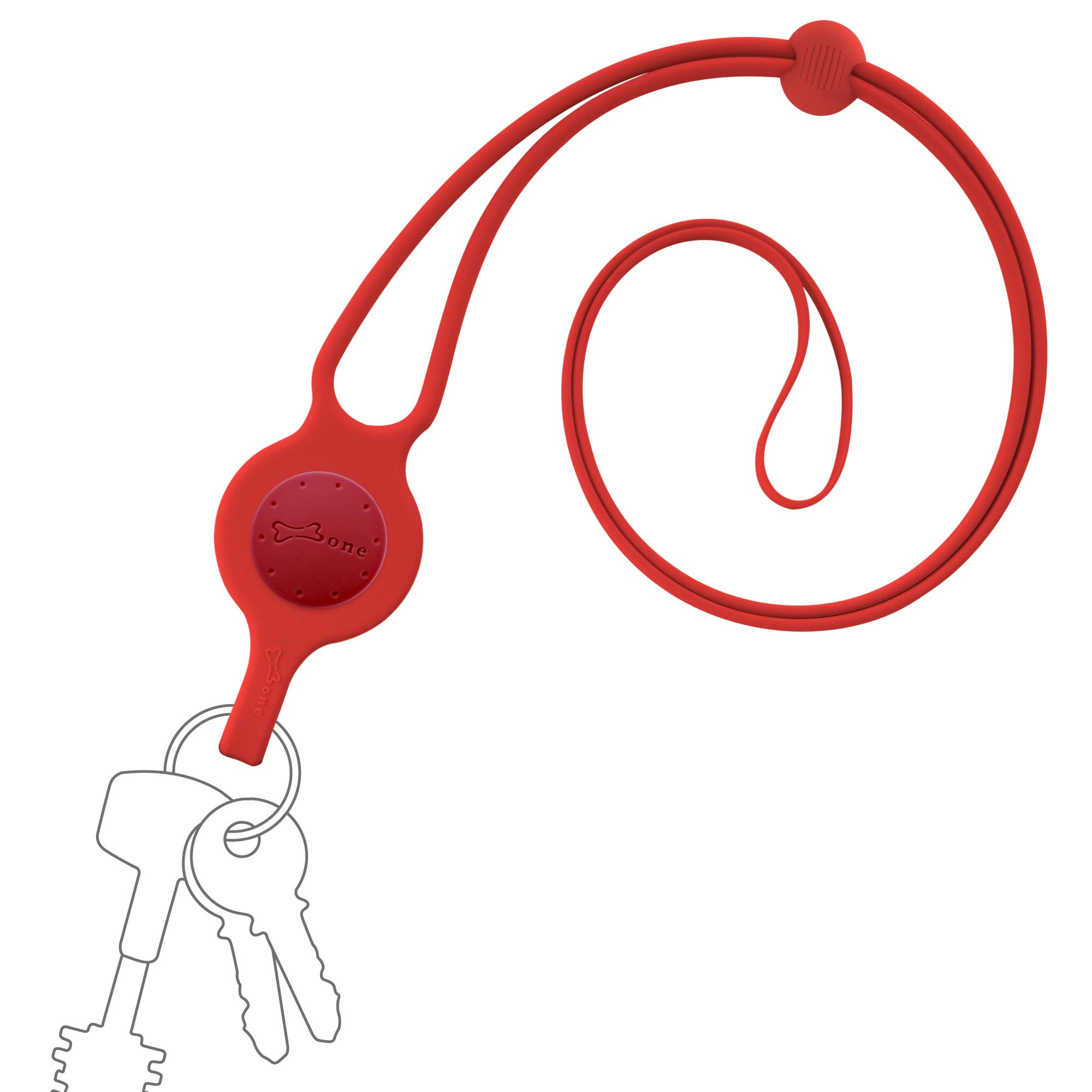 Bone Neck Lanyard Hook, Christmas Gift for Women Men, Silicone Multi-Purpose Hook, 20 inches Adjustable Neck Lanyard for Key Card Wallet Airpod Case Name Badge USB Stick - Red