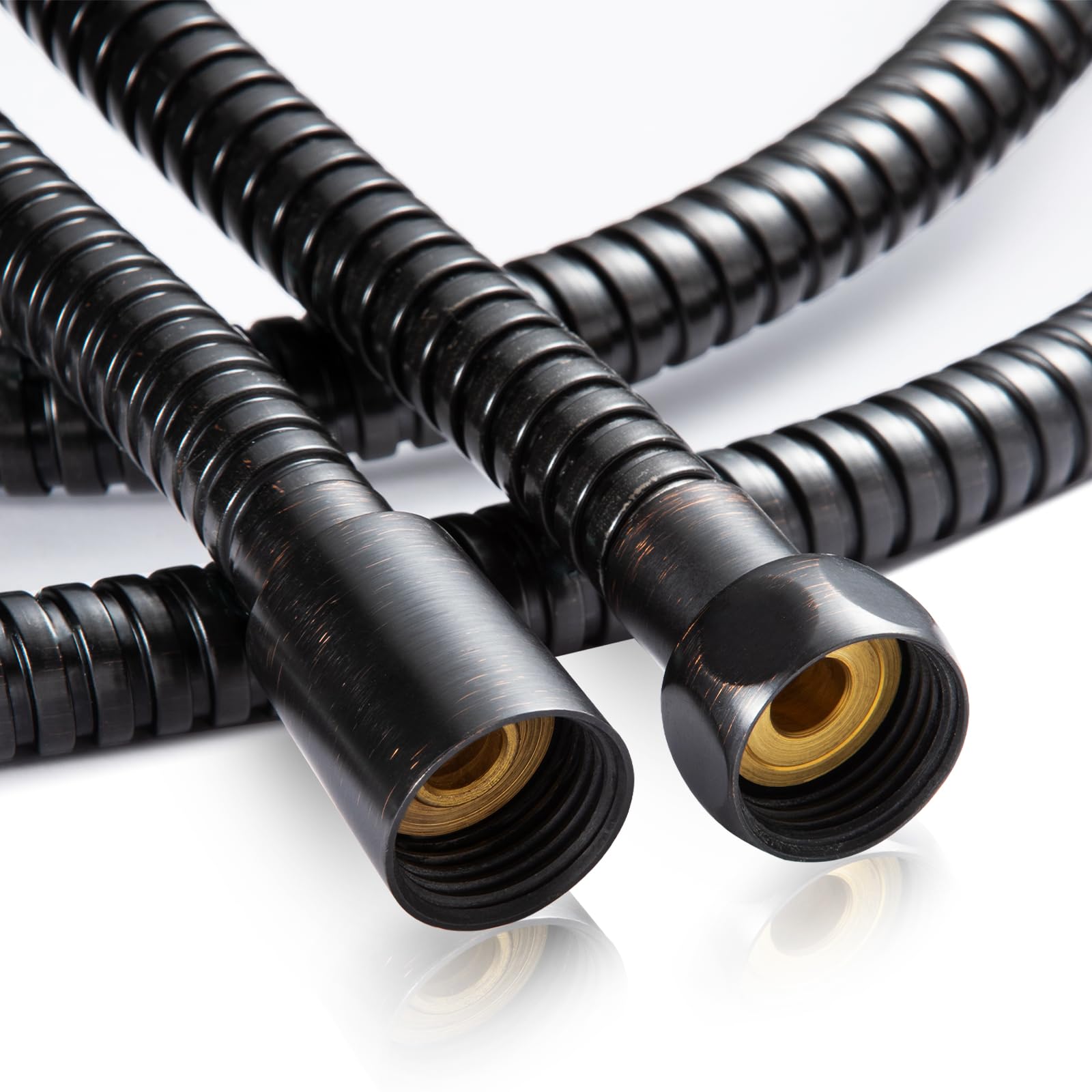 Photo 1 of OFFO Shower Hose Oil Rubbed Bronze Kink Free Stainless Steel Shower Hose Attachment Electroplating Handheld Shower Head Hose Flex Hoses Extension with Brass Insert & Nut for Pet Bathing Cleaning 60 in