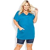 AVENUE Women's Plus Size Tunic PKT Pleat
