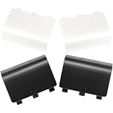 Xahpower Battery Cover for Xbox One, Replacement Battery Doors Shell Repair Part Compatible with Xbox One/Xbox One S Wireless Controller(4 Pack, Black, White)