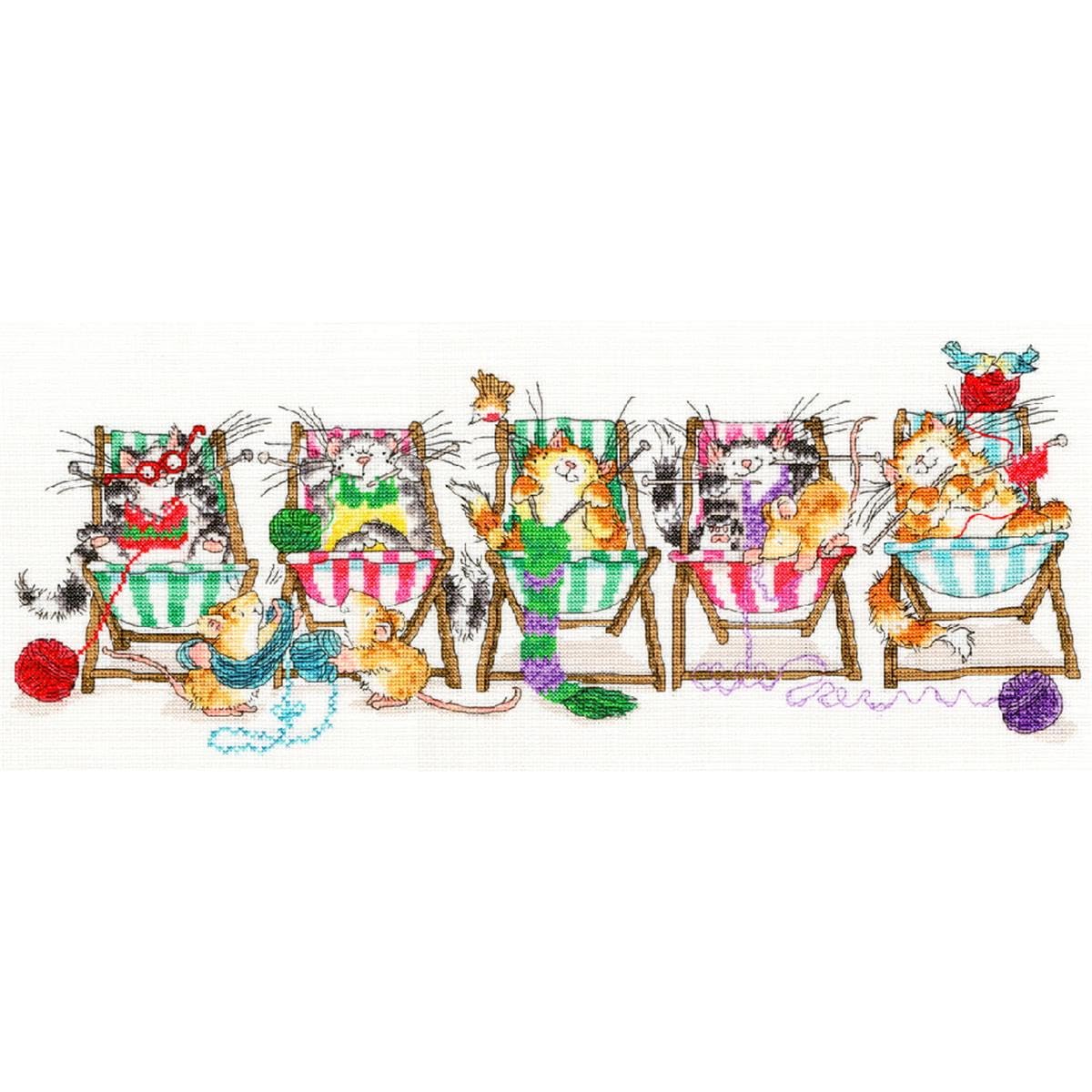 Bothy Threads Cross Stitch Kit - Kitty Knit