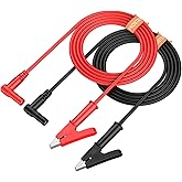 Proster 4mm Banana Plug to Alligator Clip - 15A 1000V Pure Copper Flexible Electrical Test Cable One Meter for Multimeter Electrical Clamp Meter Testing