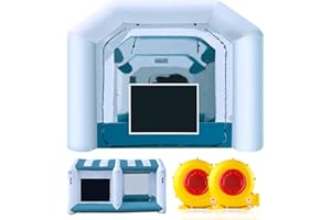 GORILLASPRO 2024 Upgrade Inflatable Paint Booth 14x9x8FT with 370W+480W Blowers Portable Inflatable Spray Booth Upgrade Air Filter System Environment Friendly for Car Parts（ProV2）