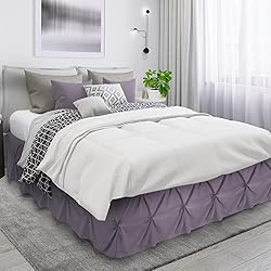 Nestl Grayish Purple Bed Skirt Twin Size, Pinch
