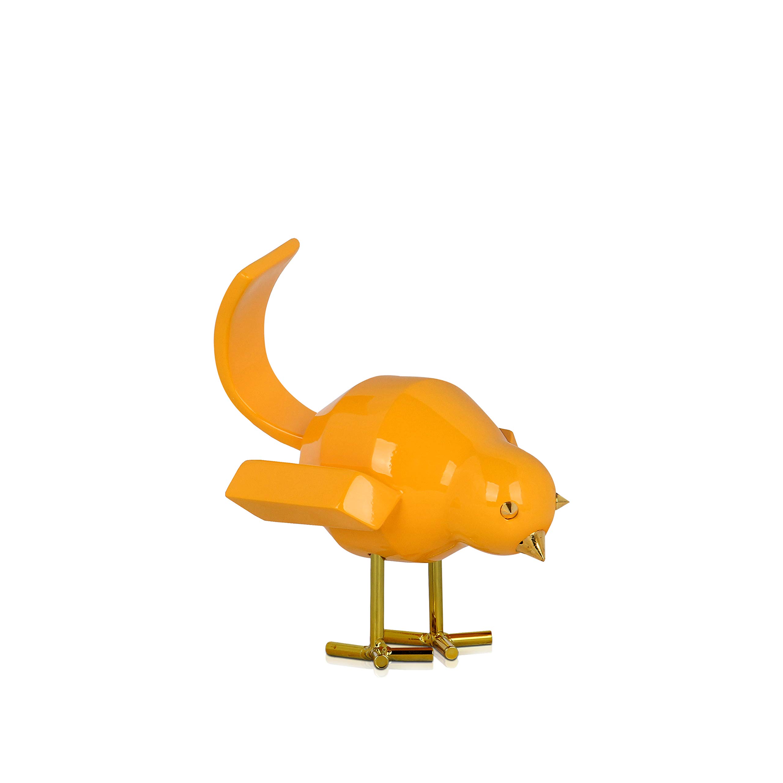 World Art TW60284 Resin Sculpture Yellow Bird, Resin, 14x11x14 Cm