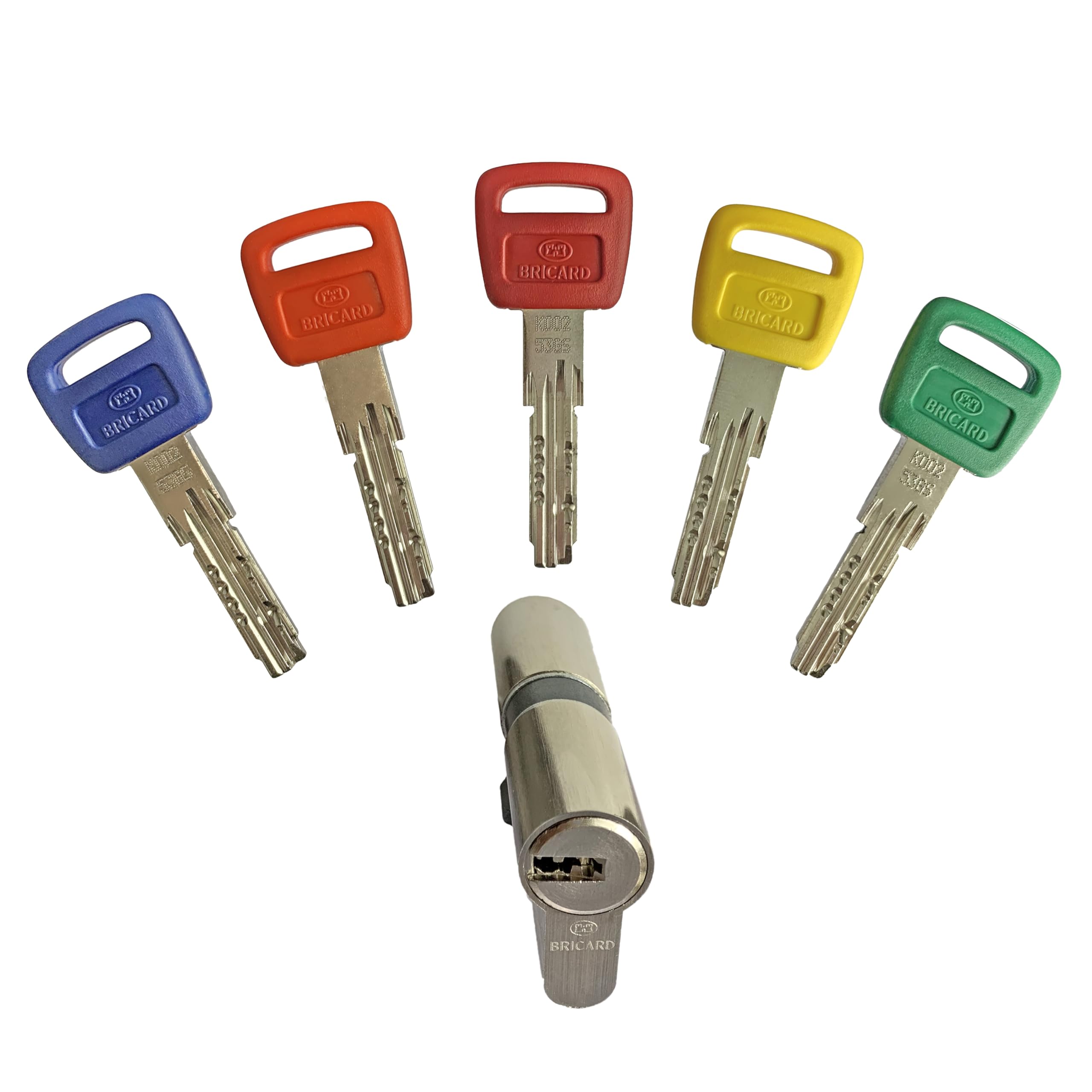 Bricard 16100 Olympia Lock Cylinder, Silver, 30+30