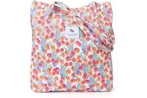 YanZhou Canvas Tote Bag for Women, Large Capacity Corduroy Quilted Tote Bag with Inner Pockets, Durable Stylish ，Reusablee