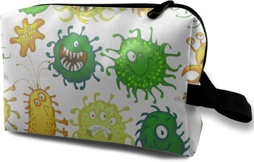 Amazon 怖いウイルス ミニバック 化粧ポーチ メイクポーチ 旅行ポーチ 出張ポーチ コスメポーチ 収納ポーチ カワイイポーチ 小物入れポーチ シンプルポーチ おしゃれケース 旅行バッグ シューズ バッグ