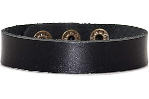 Mgutillart Punk Vintage Alloy Buckle Wristband Leather Cuff Bracelet