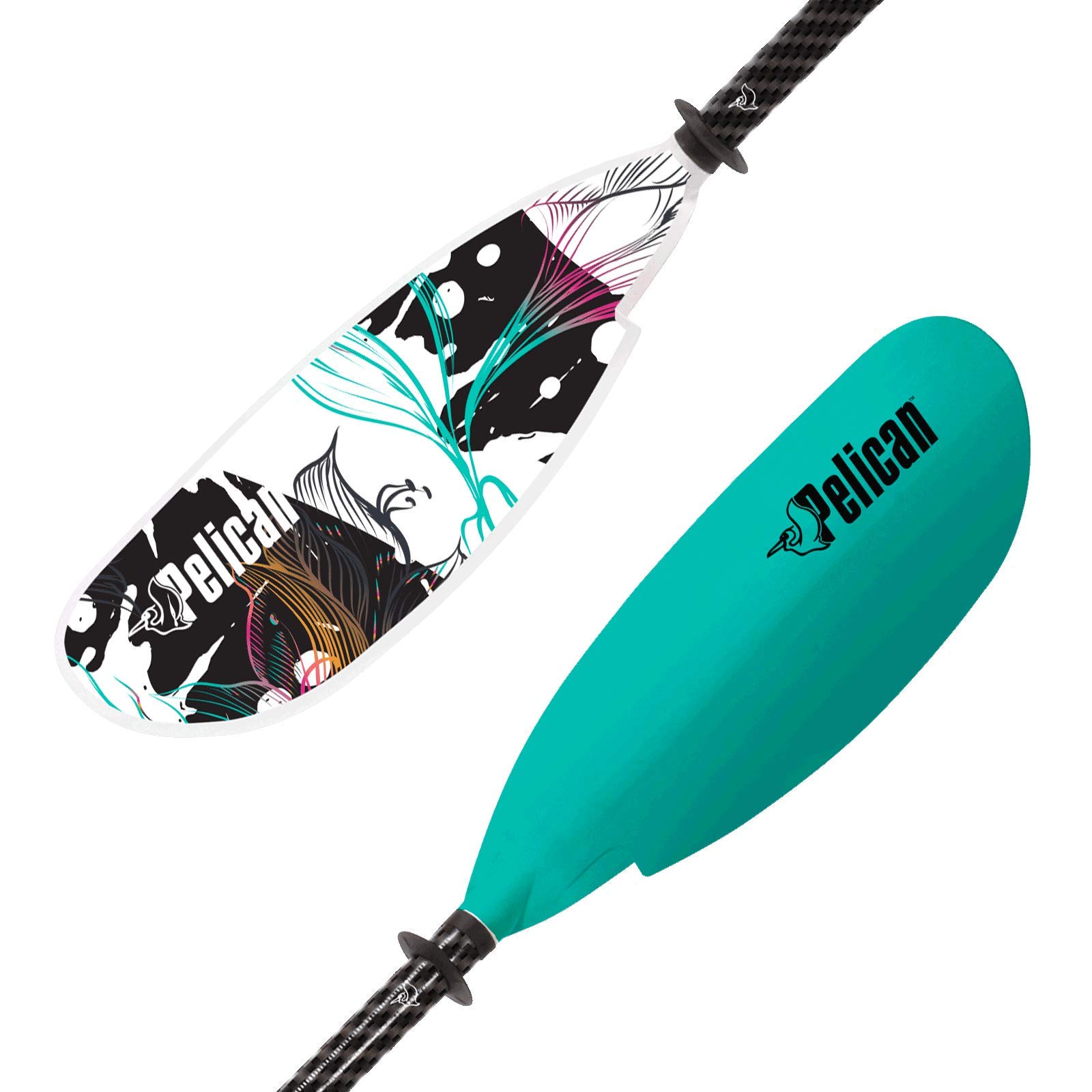 Pelican Symbiosa Kayak Paddle - Adjustable Fiberglass Shaft with Nylon Blades - Lightweight, Perfect for Kayaking - 90.5 to 94.5 in - Light Teal Image