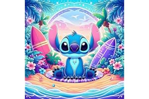 ARPADAMO Stitch Diamond Painting Kits for Adults,5D Cartoon Diamond Painting DIY Diamond Art Diamond Painting Kits for Adults,Round Full Drill Diamonds, Diamond Art Kits for Home Decor-13.65x13.65inch