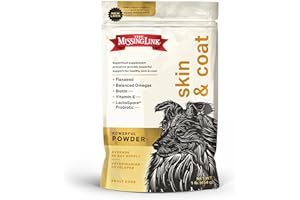 The Missing Link Skin & Coat + Probiotics Supplement 1lb Bag - Powerful Superfood Powder for Dogs Supports Healthy Skin & Glossy Coat, Promotes Hair Growth