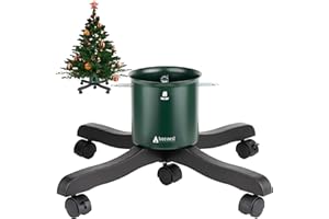 Tree Nest Christmas Tree Stand Base for Live Real Trees Tree Holder Xmas Tree Stand up to 6.5ft With Wheels 0.53 Gal Water Reservoir Goodjob Black&Green
