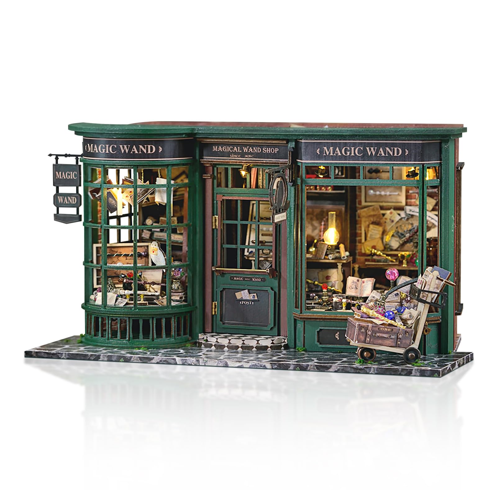 GuDoQi DIY Miniature House Kits, DIY Miniature Dollhouse Kit with Furniture, Tiny House Kits 1:24 Scale, Creative DIY Crafts for Adults Teen, Christmas Birthday Gifts, Magic Shop