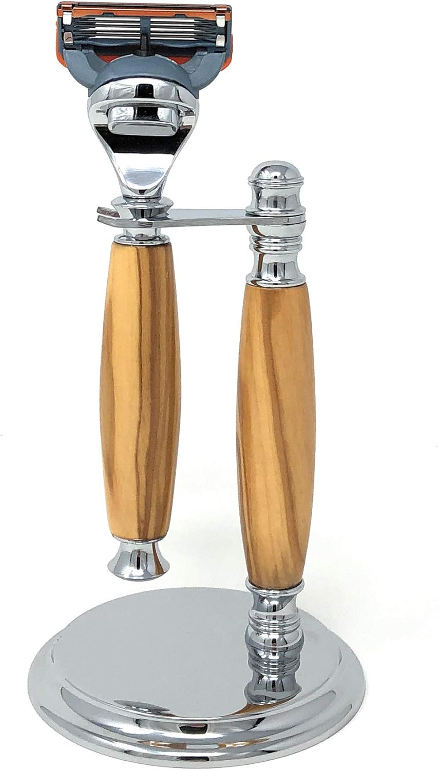 Imperium Shaving The Atlas Handmade Olivewood 2-Piece Shave Set