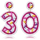 Beaded Birthday Earrings Cake Happy Birthday Earrings Handmade Drop Dangle Earrings Celebration Birthday Party Jewelry