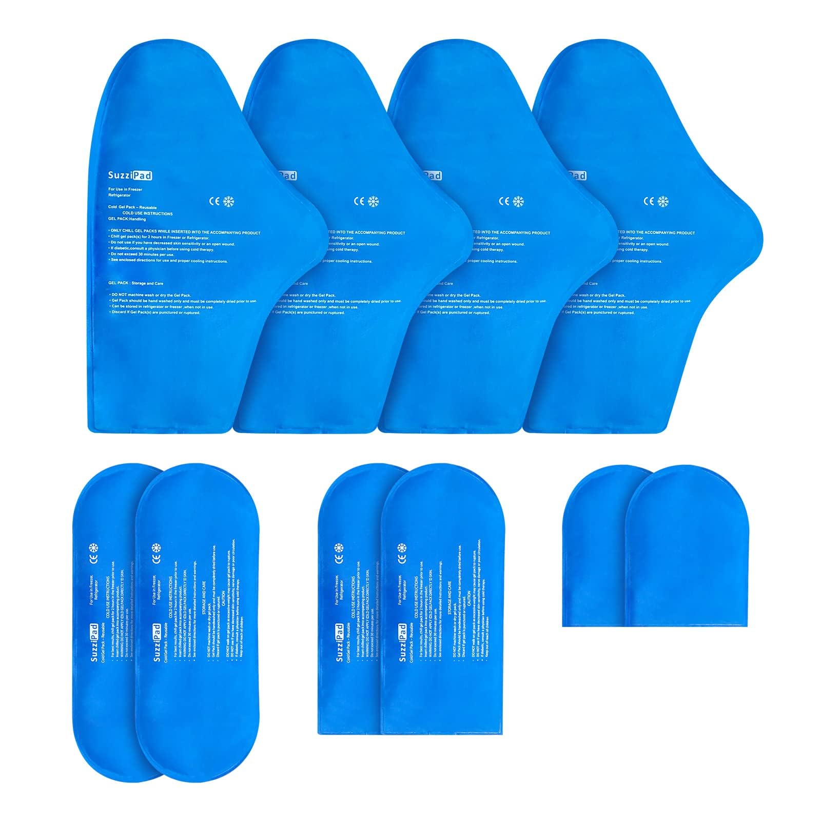 Photo 1 of SuzziPad Replacement Ice Gel Packs for Cold Therapy Gloves and Socks(10-Piece Set), XL