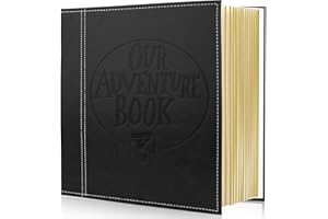 BBWILL Magnetic Self-Stick Page Photo Album, Our Adventure Book Leather Cover DIY Albums for Wedding Anniversary Holds 3X5, 4X6, 6X8, 8X10 Photos