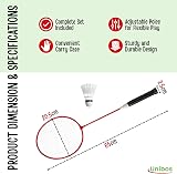Unibos Badminton Set with Net and Poles Garden 4 Player Outdoor Kit view 7