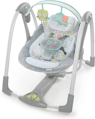 Ingenuity Swing 'n Go 5-Speed Portable Baby Swing 0-9 Months Hugs & Hoots