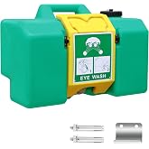 GOL-SIV Portable Eyewash Station, 8 Gallon, Wall Mount, Dual Spray | Emergency eye wash unit with mirror. 30L capacity, 10-minute flush. For labs, factories, construction sites &amp; first aid.