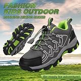 UOVO Boys Trainers Waterproof Low-Top Hiking Shoes Gray Green UK Size 4 view 4