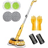 Electric Spin Mop M2, 5000mAh, 110-Min Runtime, 800RPM Cordless Power Mop | Heavy-Duty Floor Buffer Polisher for Home with 2 Batteries, Smart Display, LED Light and Water Spray for Hardwood Floors