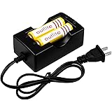 Outlite 2PCS 18650 3600mAh 3.7V Protected Rechargeable Lithium Battery with Fast Li-ion Battery Charger for Handheld Flashlight Headlight Headlamp and Torch