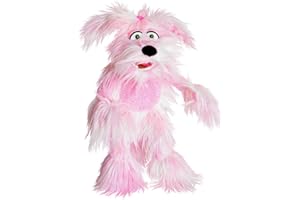 PLAYFUL MINDS Living Puppets 20-Inch Plush Pink Dog Puppy Hand Puppet - Fine European Design, Ultra-Soft and Cuddly, Promotes Child Development, Safety Certified, Teacher-Recommended for Boys and Girls