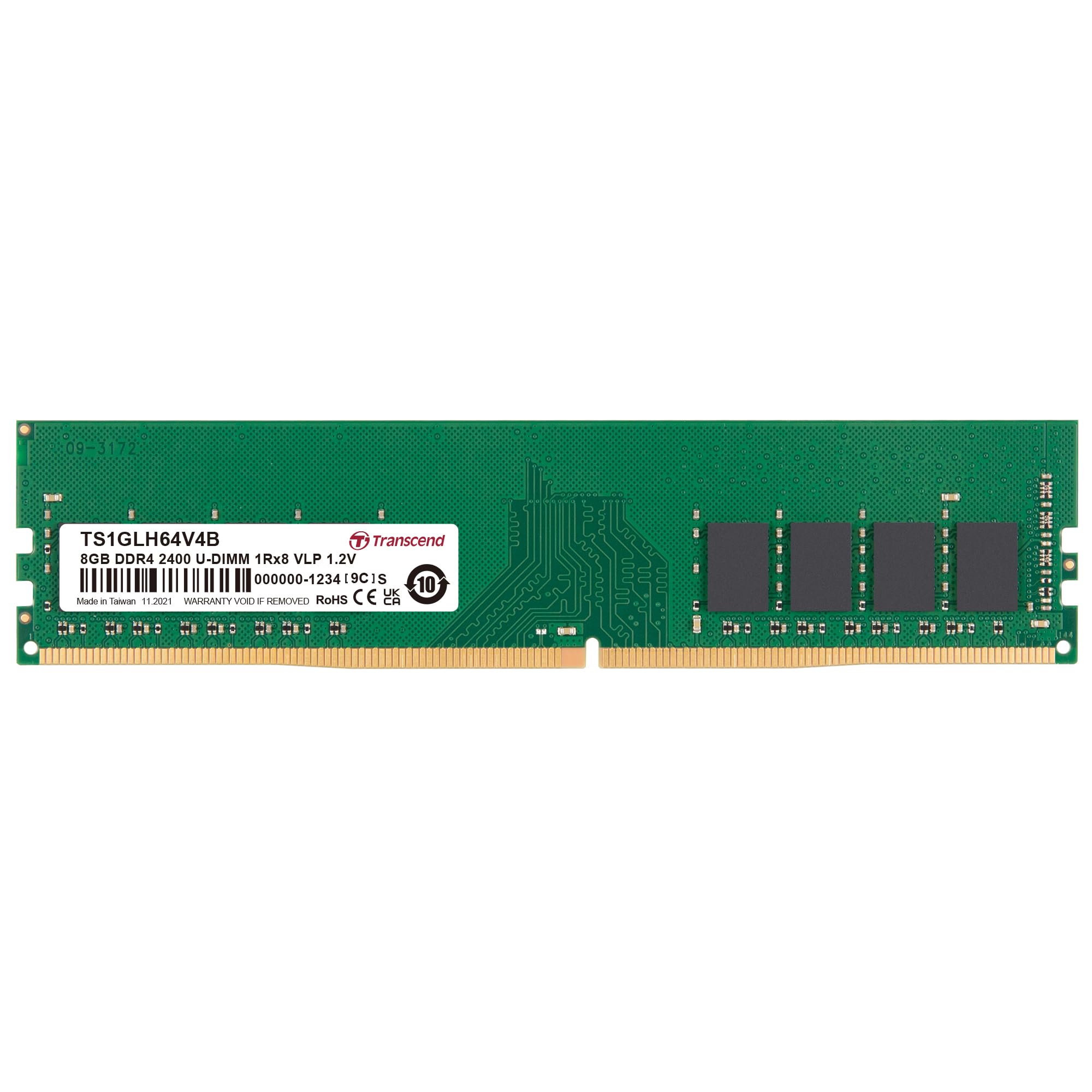 Transcend 8 GB DDR4 2400 Mhz U-DIMM 1Rx8 1Gx8 CL17 1.2 V