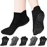 Zuimei 5 Pairs Pilates Yoga Grip Socks Non Slip Anti Slip Women's UK 4-7 Black