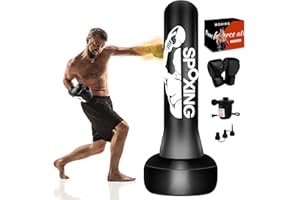 Vobab Standing Punching Bag for Adult Teens 70", Heavy Punching Bag with Boxing Gloves and Electric Air Pump for Beginners Training MMA Muay Thai Fitness Kickboxing Home Gym