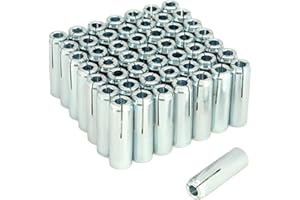 QWORK Drop-in Anchor, 50 Pcs 3/8"-16 Inner Female Thread Expansion Anchor, Zinc Plated Surface Drop in Anchors for Solid Conc