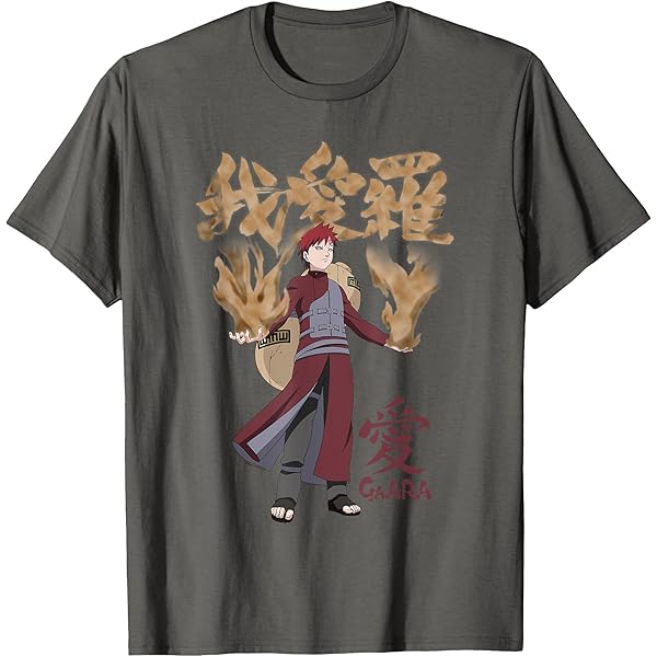 Amazon.com: Naruto Shippuden Gaara Kanji Premium T-Shirt