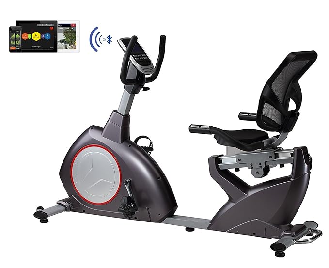 Sitz-Liege-Ergometer BODYCOACH 28153 Heimtrainer magnetischer Widerstand ca. 15 kg Schwungmasse Computer 24 Programme Bluetoo