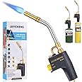 Propane Torch Head, High Intensity Trigger Start Mapp Gas Torch Head, JS12000 Flame Welding Torch Head with Self Ignition and Flame Lock for Light Welding, Soldering, Brazing, Heating, Thawing