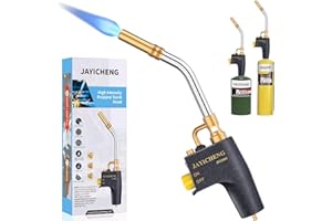 JAYICHENG Propane Torch Head, High Intensity Trigger Start Mapp Gas Torch Head, JS12000 Flame Welding Torch Head with Self Ignition and Flame Lock for Light Welding, Soldering, Brazing, Heating, Thawing