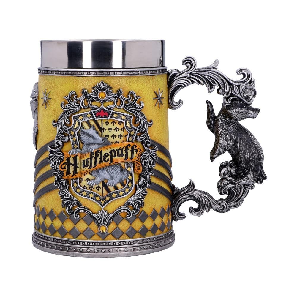 Nemesis Now Officially Licensed Harry Potter Hufflepuff Hogwarts House Collectible Tankard Yellow 15.5cm