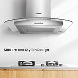 COMFEE' 60cm Chimney Cooker Hood GLAV17SS-60 Stainless Steel with LED Light view 2