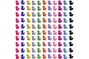 ATOYZYBIN 110 Pieces Mini Resin Slime Charms Duck Miniature Duck Figures Micro Fairy Garden Landscape Aquarium Dollhouse Ornament Potted Plants Cake Decoration DIY Slime Kit Craft Charms for Party Toys