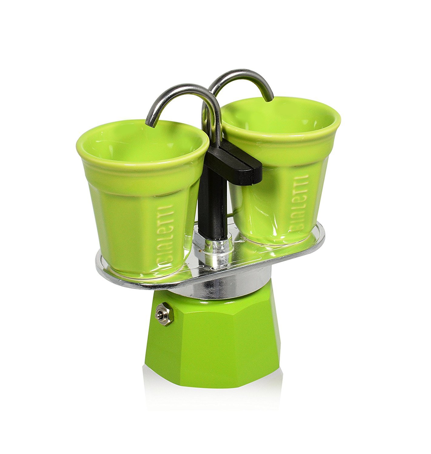 Bialetti Mini Express Espresso Maker Set, Aluminium, Green, 30 x 20 x 15 cm