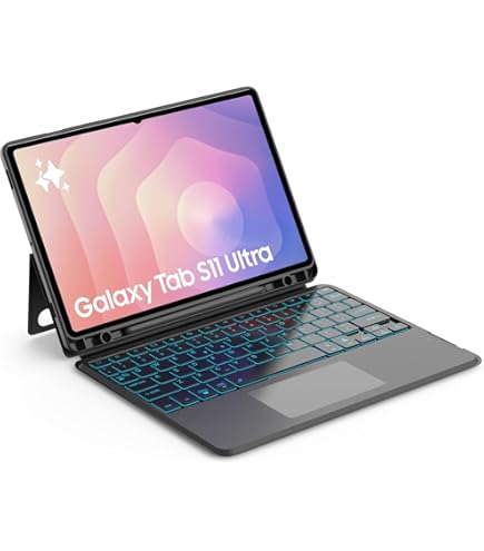 Samaung Galaxy Tab S11 Ultra Slim Book Cover Keyboard Case - Black