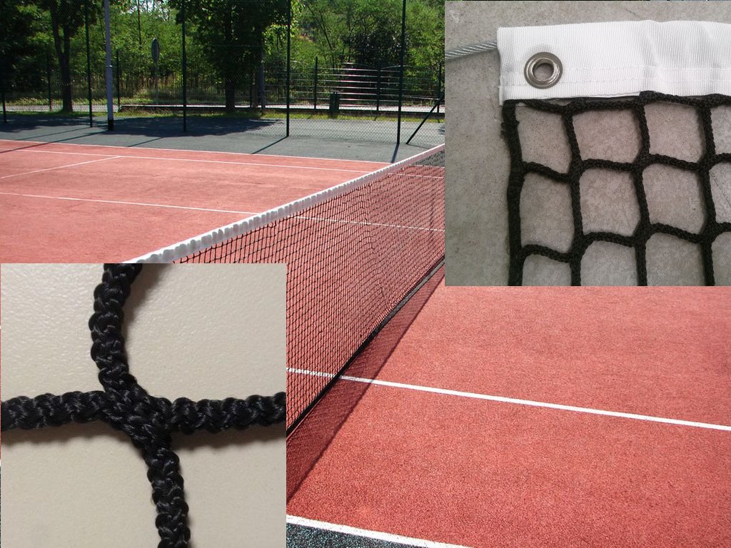 Tennis Net for Doubles Court. Cross Braided PP 3 mm Ø. Knotless Performance ITF regulation