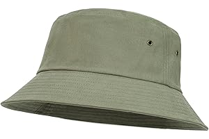 BOTVELA Men Cotton Bucket Hats Foldable Outdoor Sun Hat Unisex Flat Top Caps