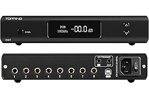 KGUSS Topping DM7 8 CH USB DAC - Multi-Channel ESS Flagship DAC chip ES9038PRO with The 12V Trigger Interface(Black)