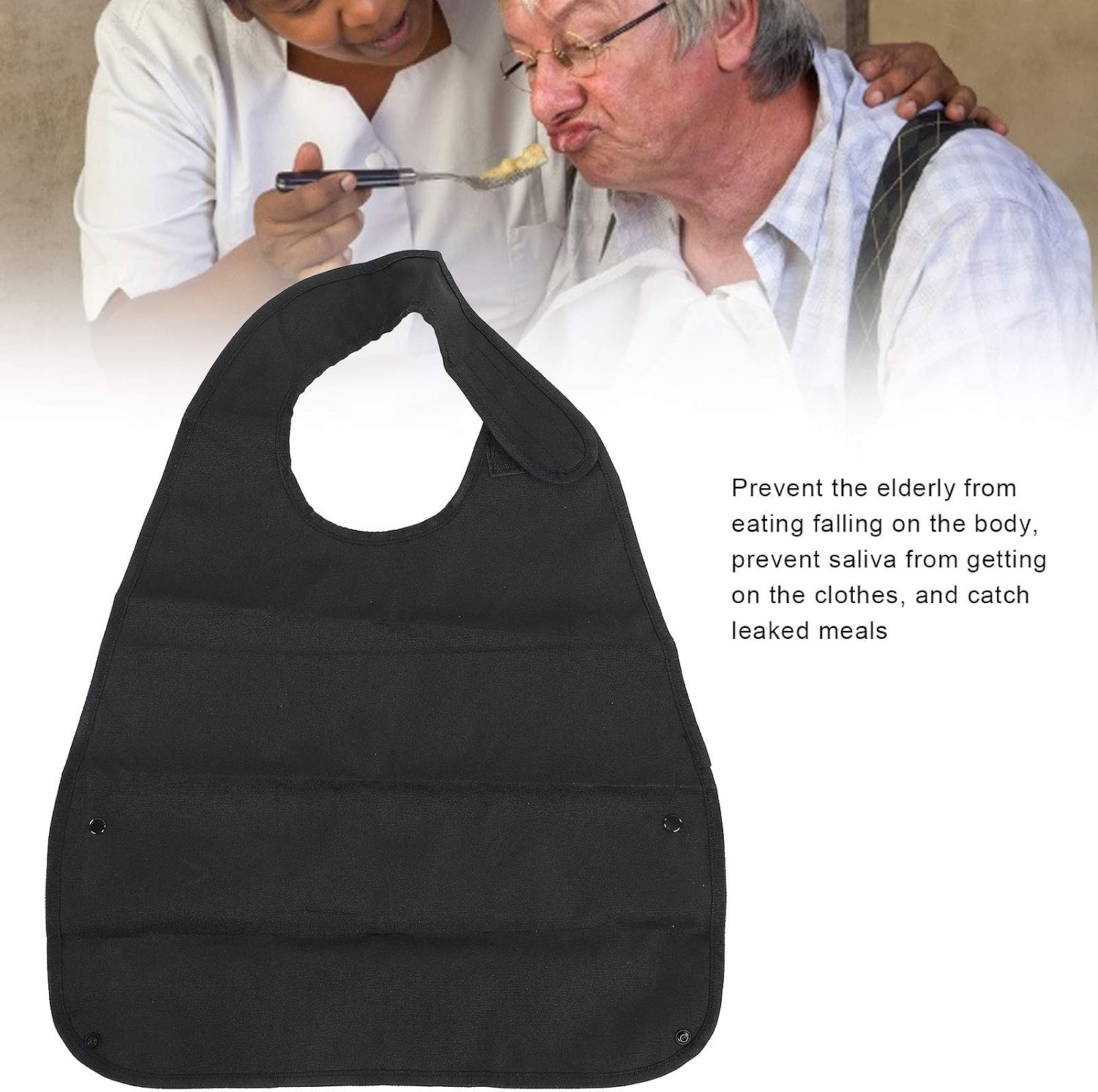 ZJchao Adult Bib, Waterproof Soft Apron Prevent from Catch Leaked Meals feeding bibs adult Clothing Protector - Image 3